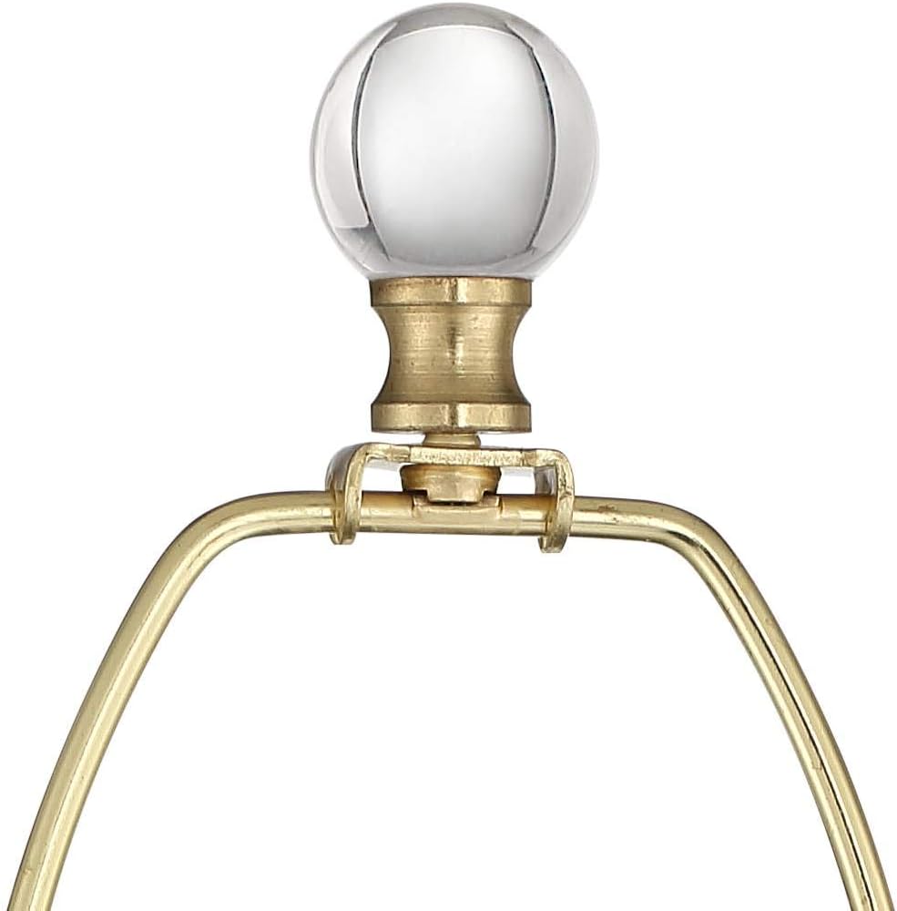 32.5in Brass Gold Crystal Accent Art Deco Table Lamp