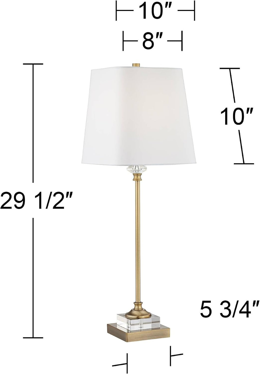 Set of 2 29.5in Gold Crystal Tall Skinny Table Lamps