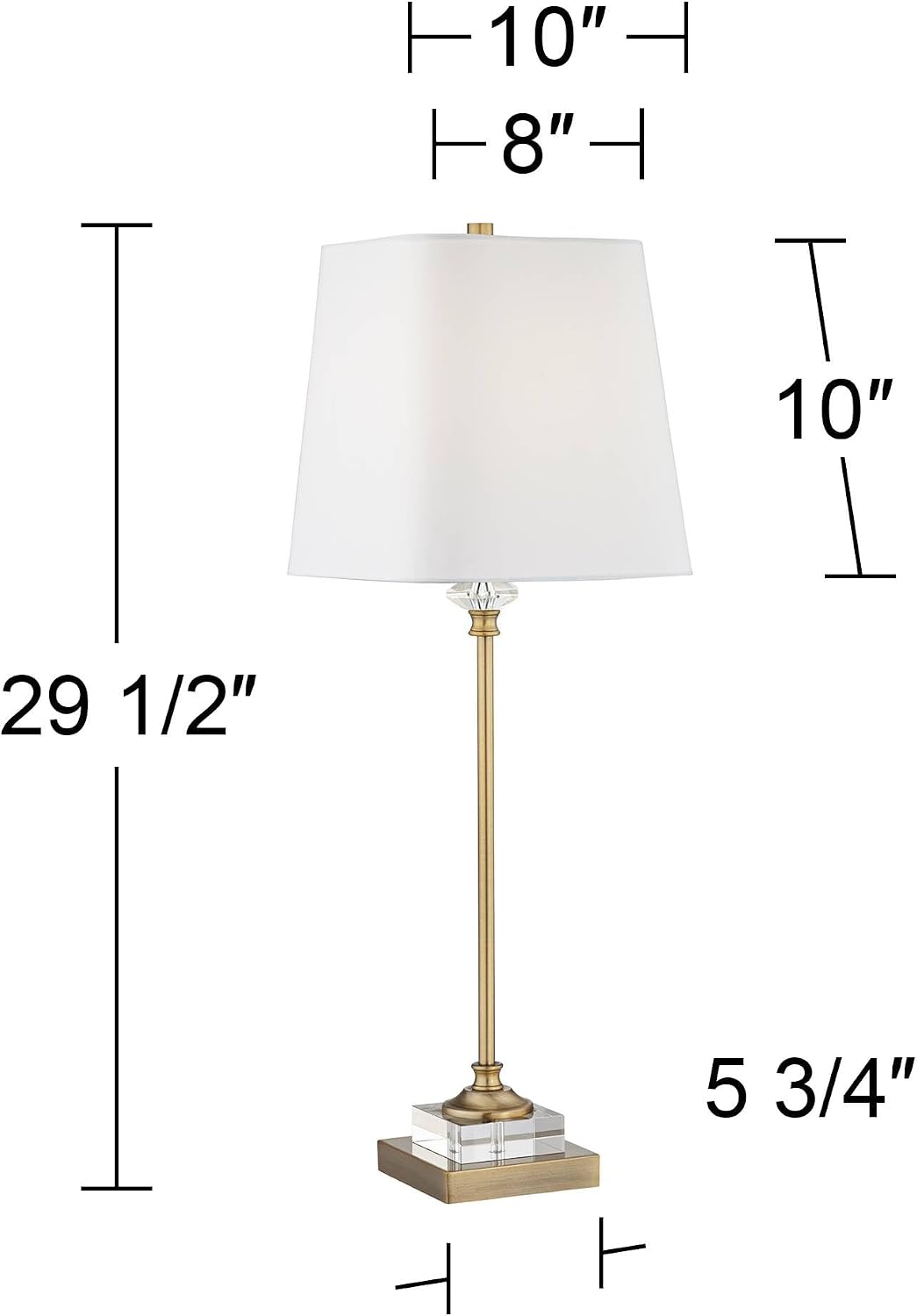 Set of 2 29.5in Gold Crystal Tall Skinny Table Lamps