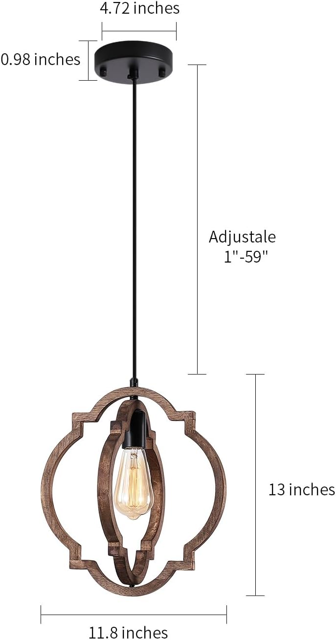 3 Pack Distressed Wood Pendant Lights