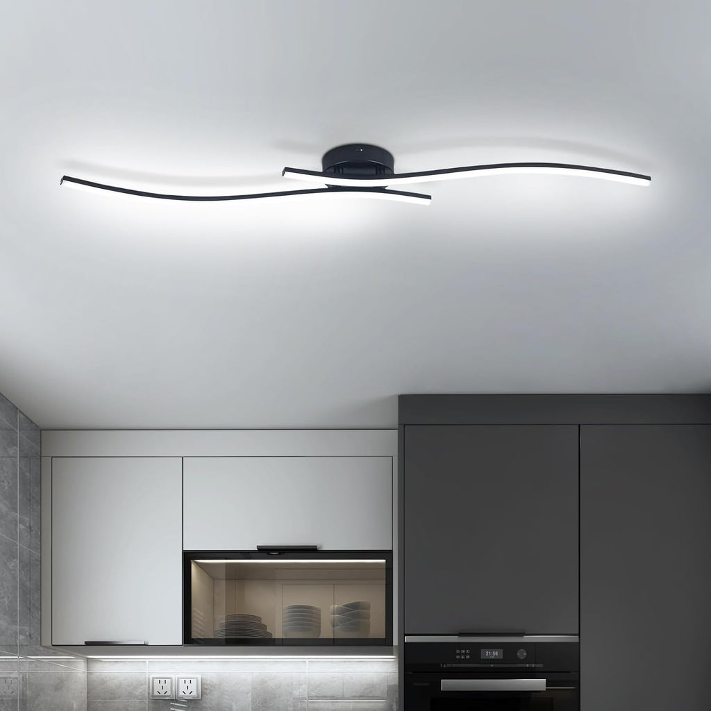 39.37in Black Aluminum Linear LED Ceiling Light