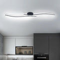 39.37in Black Aluminum Linear LED Ceiling Light