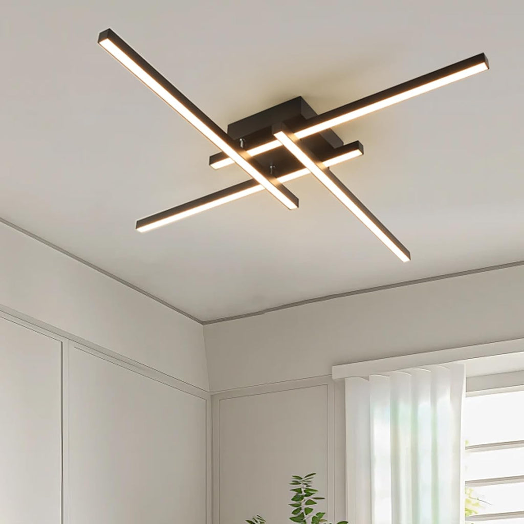 24in Black Warm White Linear LED Ceiling Light