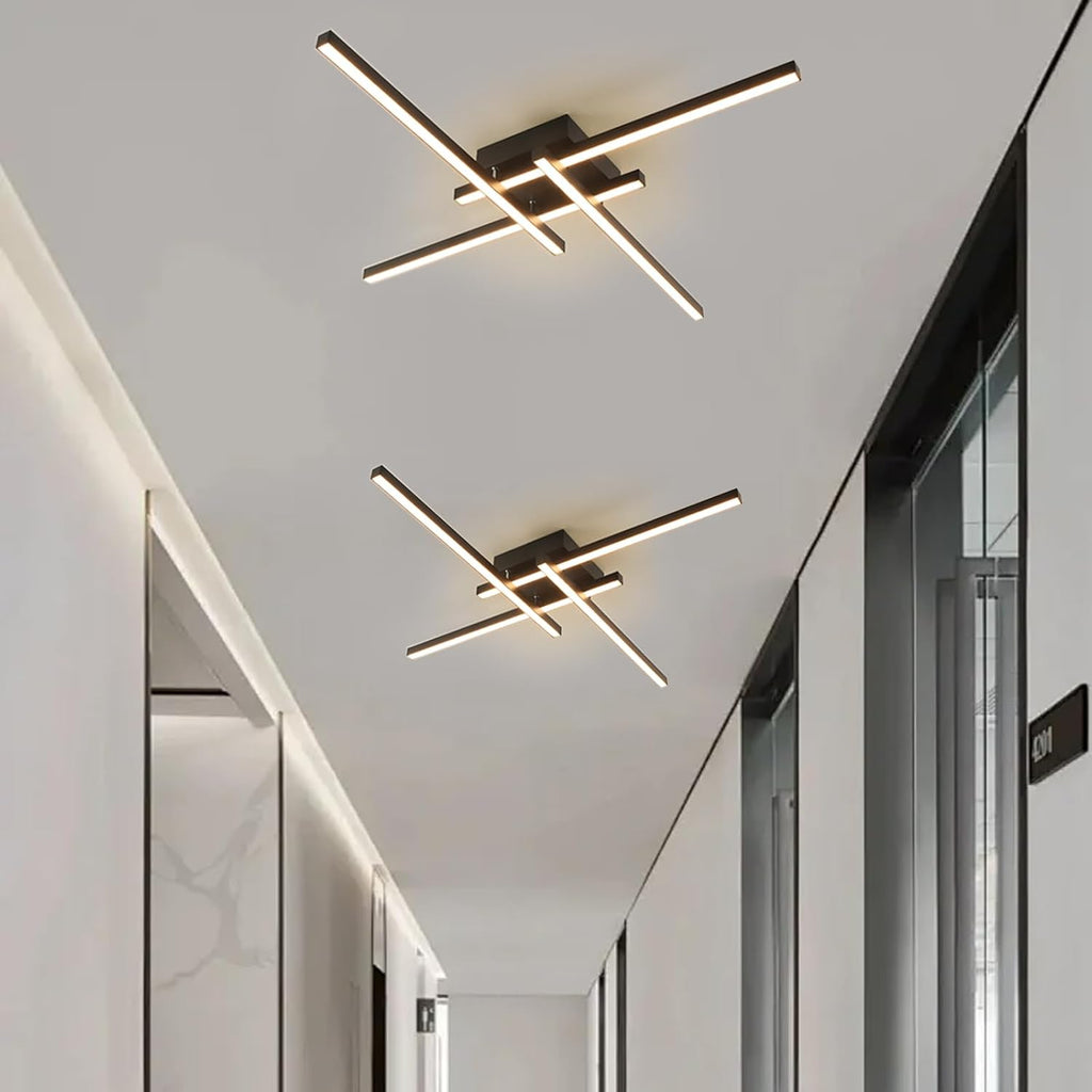 24in Black Warm White Linear LED Ceiling Light