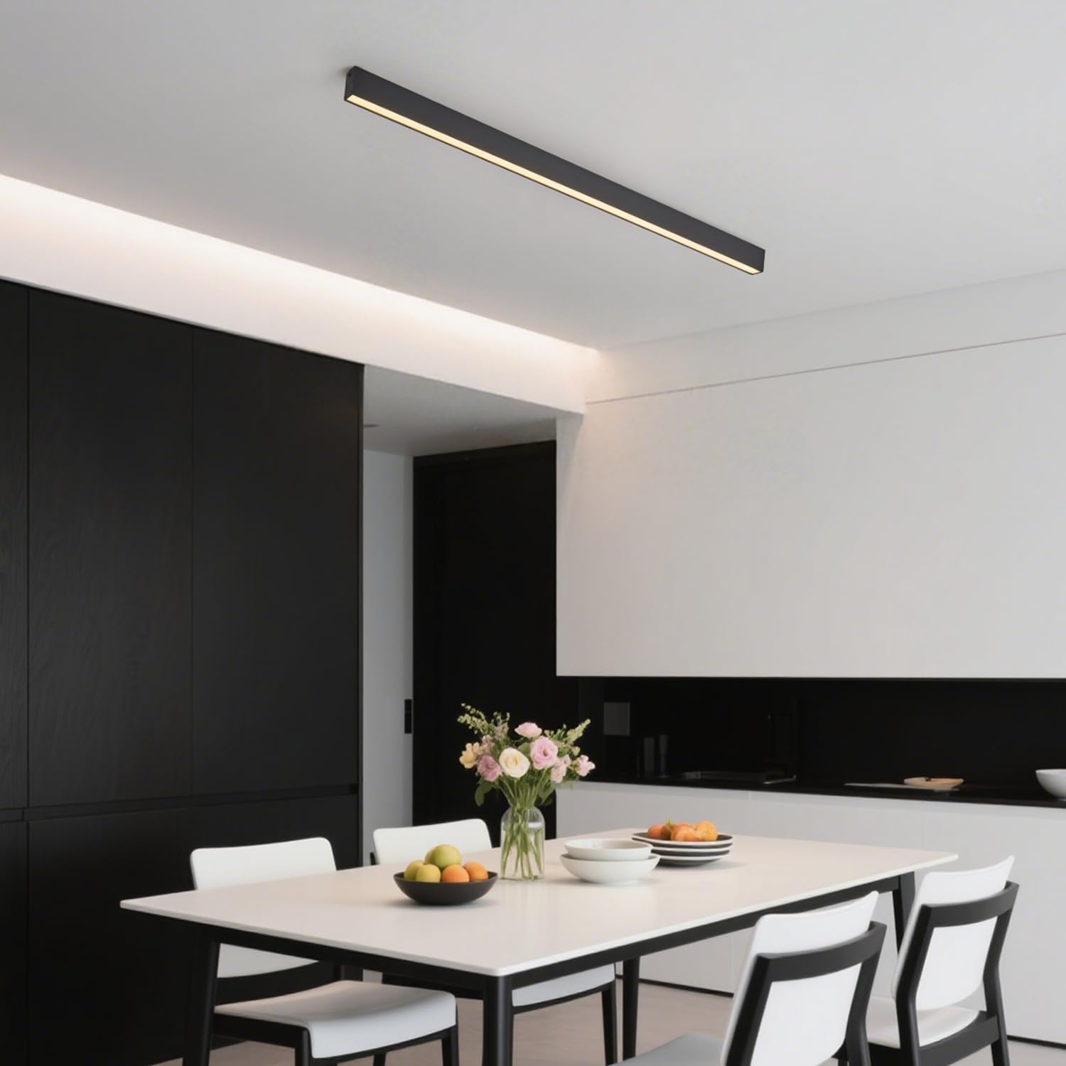 39.3in Black Remote Control Linear LED Ceiling Light