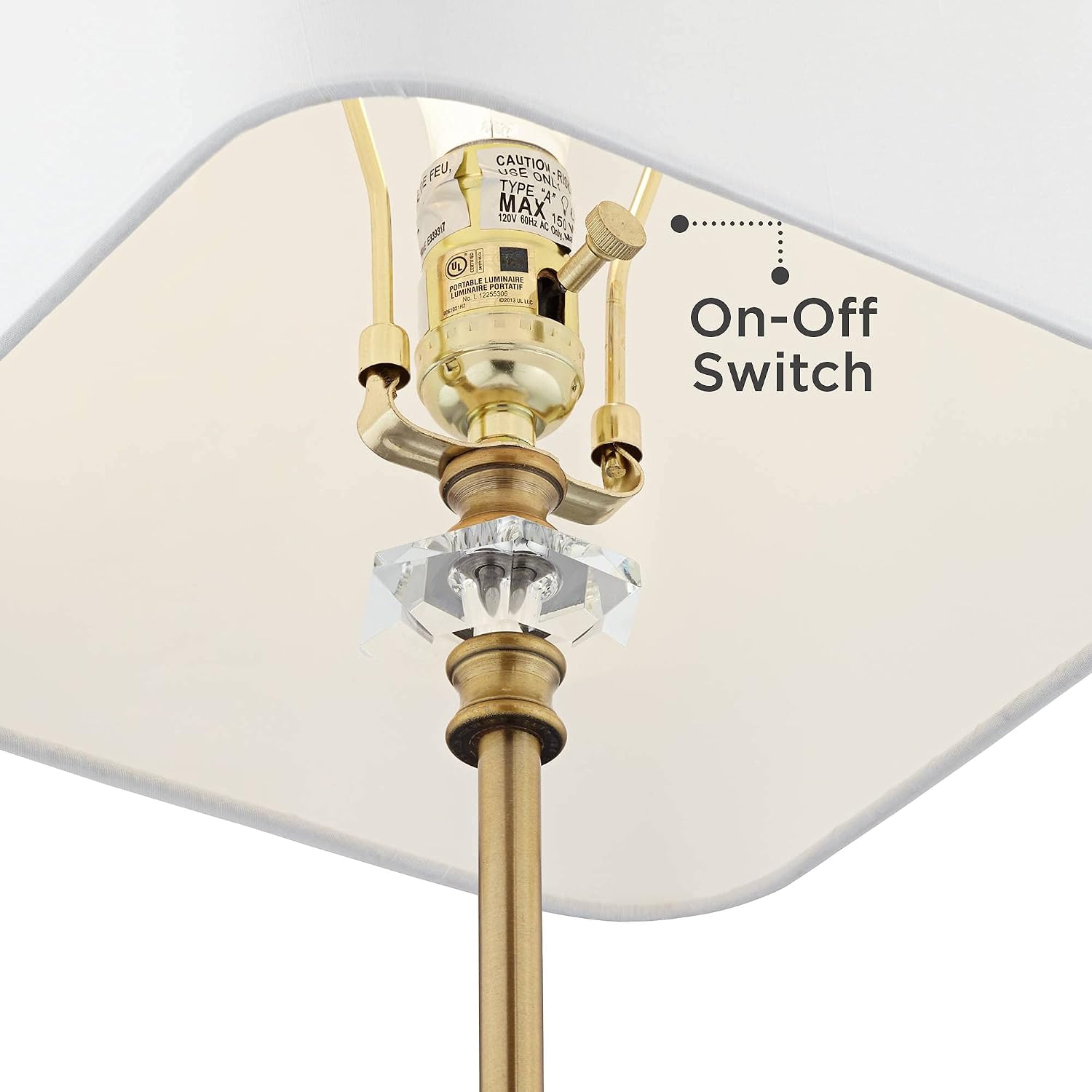 Set of 2 29.5in Gold Crystal Tall Skinny Table Lamps