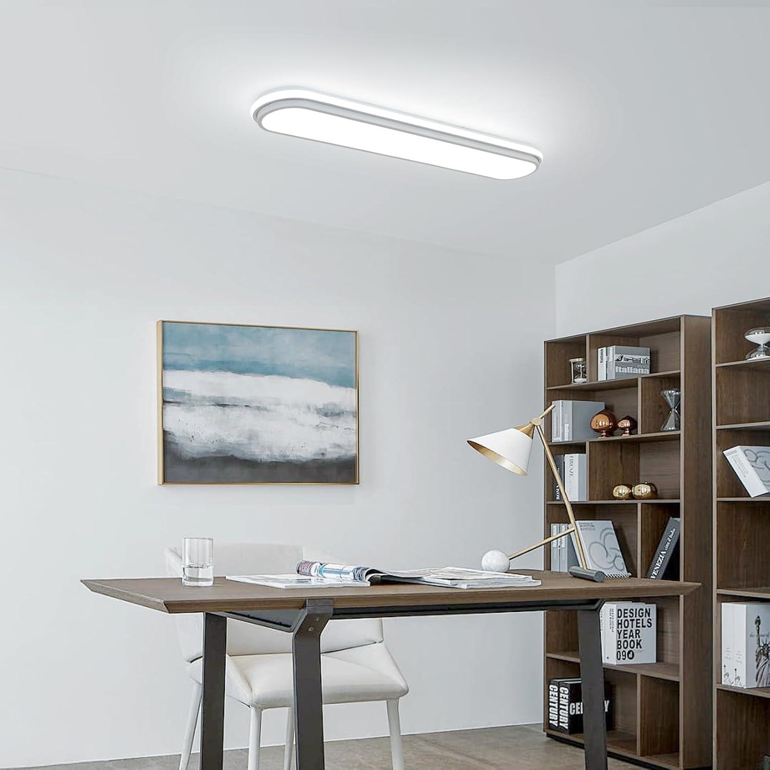 36.2in Thin Metal Cool White Linear LED Ceiling Light
