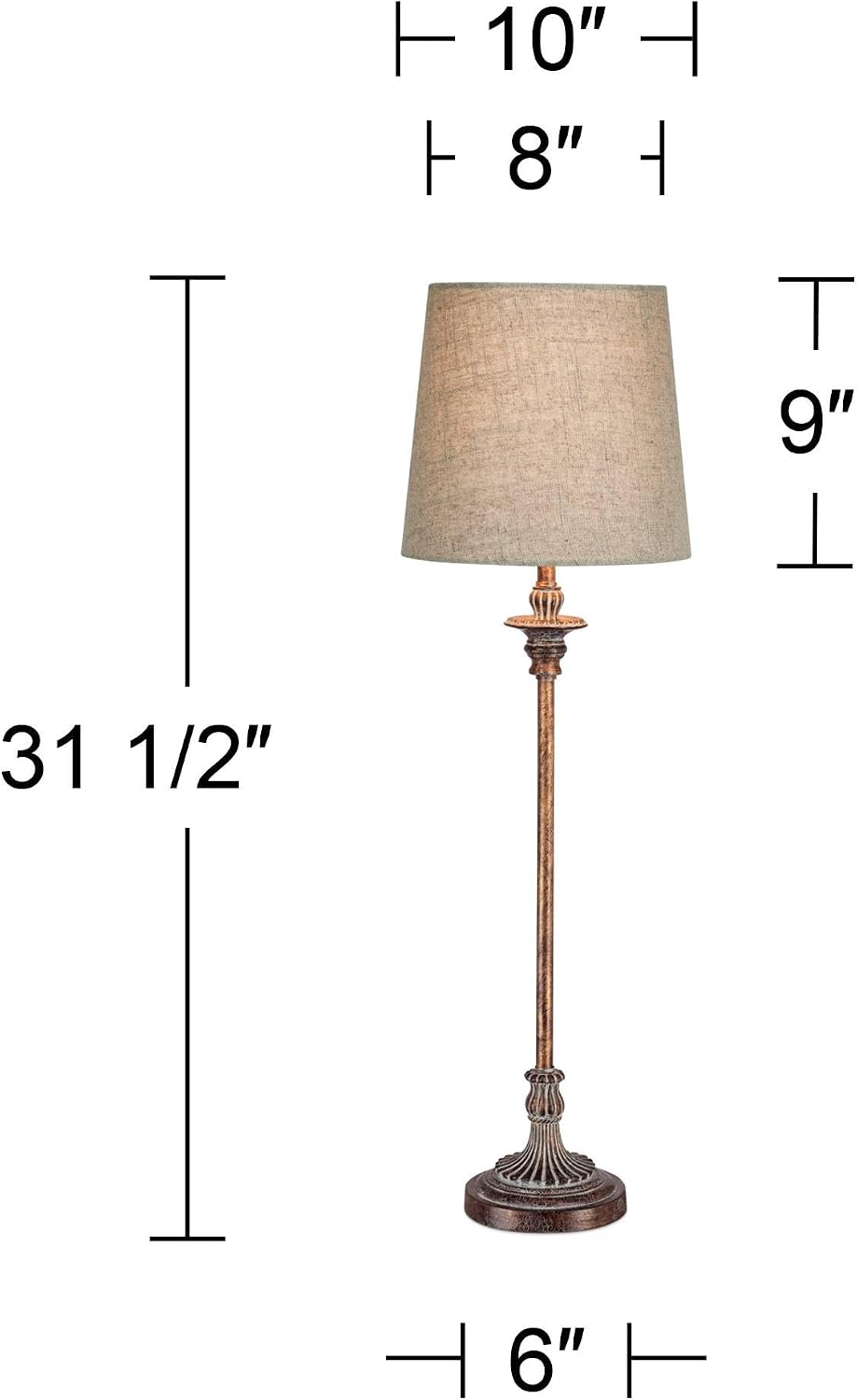 Set of 2 31.5in Weathered Brown French Country Table Lamps