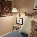 2 Pack Gold Swing Arm Rattan Wall Sconces