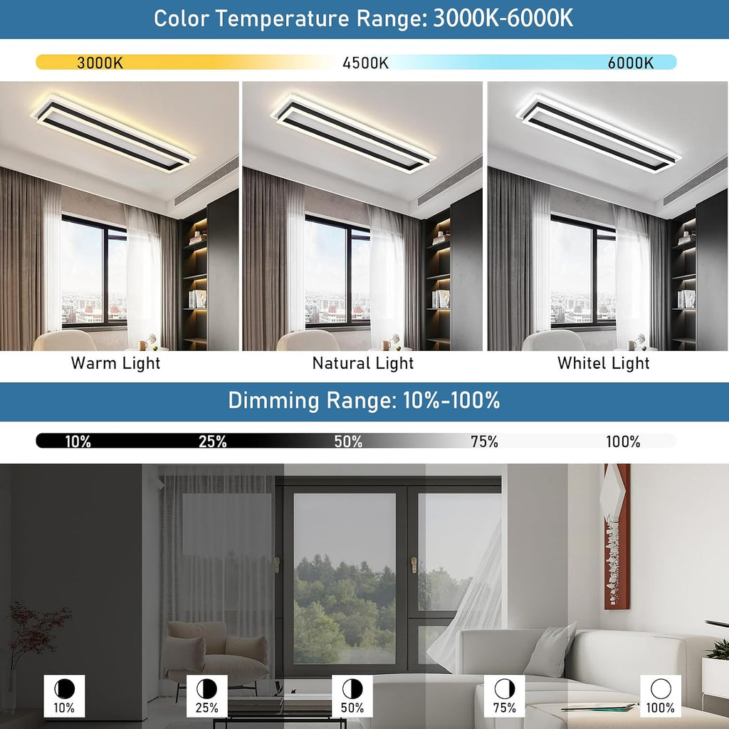 31.5in Acrylic Remote Linear LED Ceiling Light