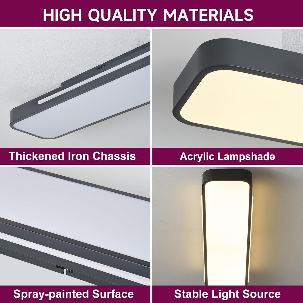 39.4in Black Remote Dimmable Linear LED Ceiling Light
