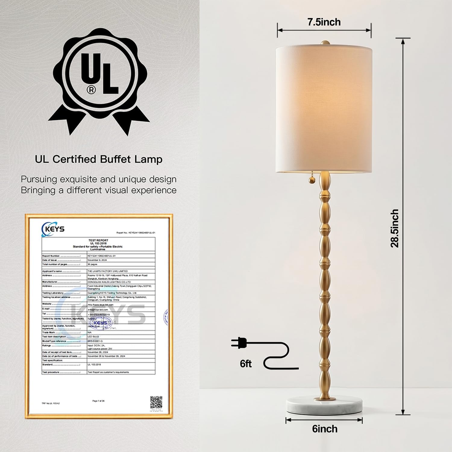 Set of 2 28.5in Marble Base Brass Luxury Table Lamps