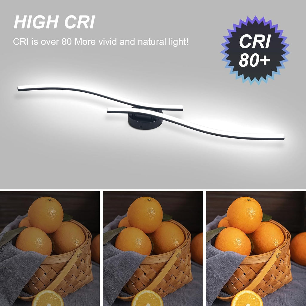 39.37in Black Aluminum Linear LED Ceiling Light