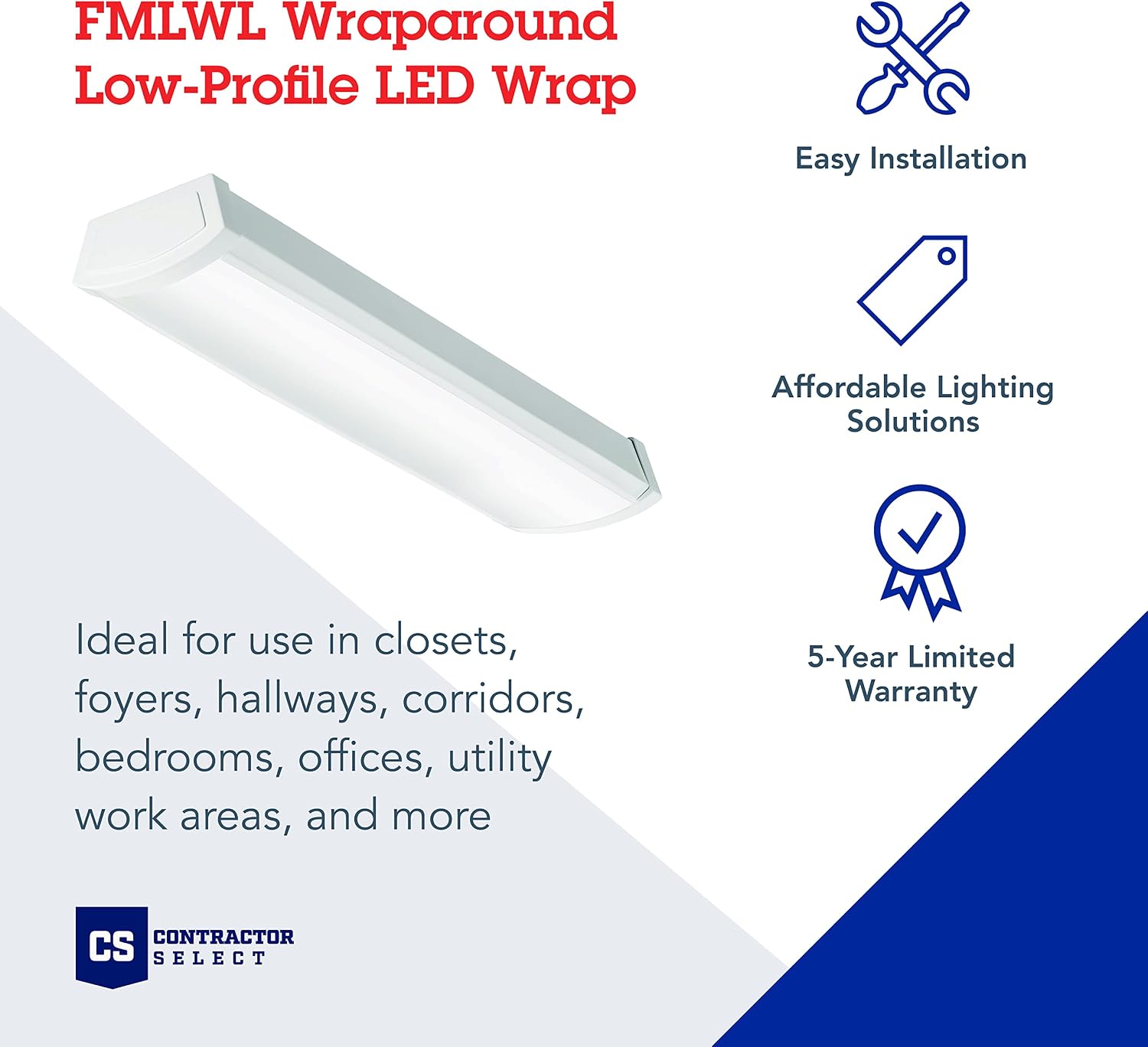 24in 4000K Low Profile Wraparound LED Ceiling Light