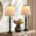 Set of 2 26.25in Black Farmhouse Table Lamps