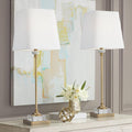Set of 2 29.5in Gold Crystal Tall Skinny Table Lamps