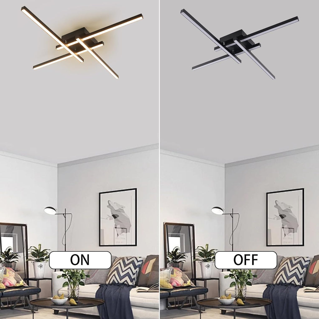 24in Black Warm White Linear LED Ceiling Light