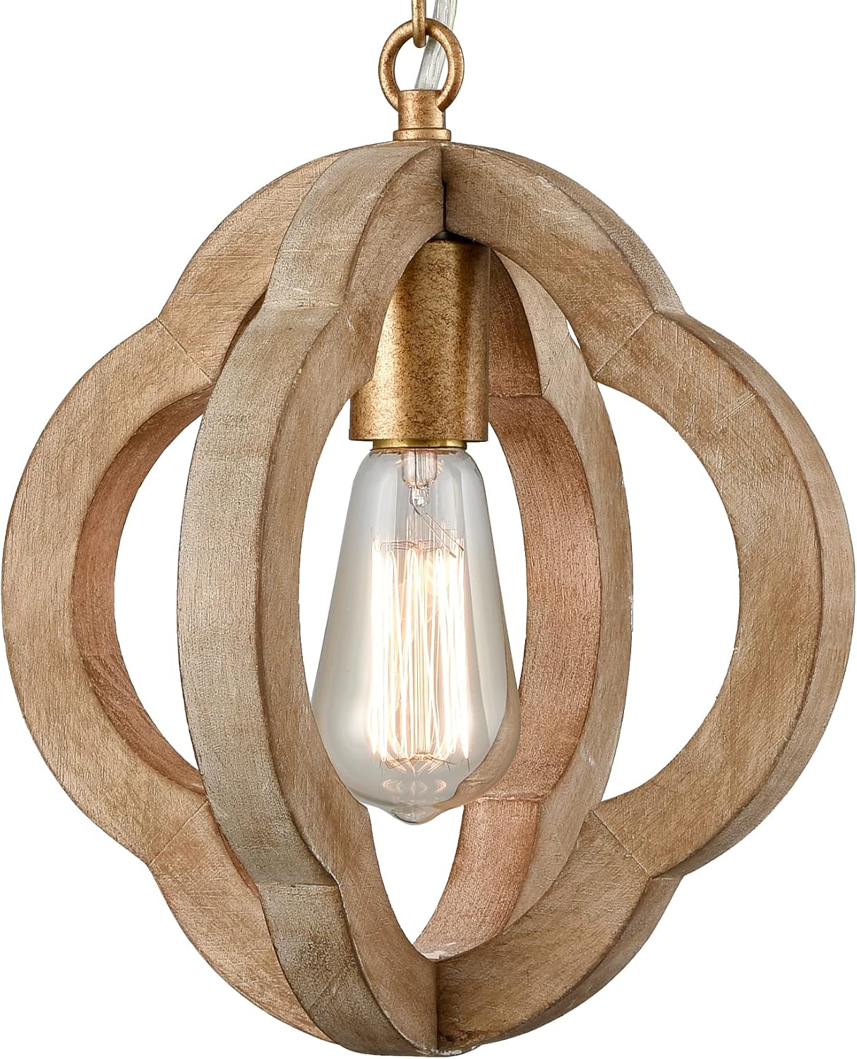 Vintage Wood Farmhouse Pendant Light