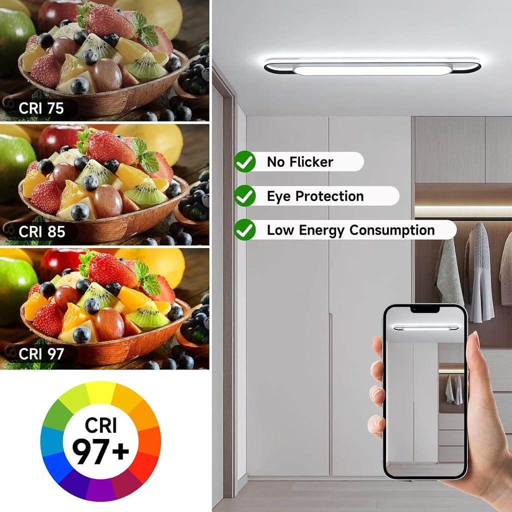 48in Smart Dimmable Linear LED Ceiling Light